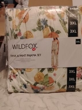 Wildfox Citrus Fruit Print Tank & Pant Pajama Set Soft Stretch Jersey 3XL NIP